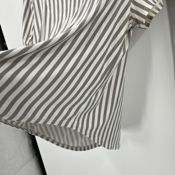 PJ Couture White Gray Striped Pink Lace Short Sleeve Set Light Women's XL READ - Picture 4 of 10